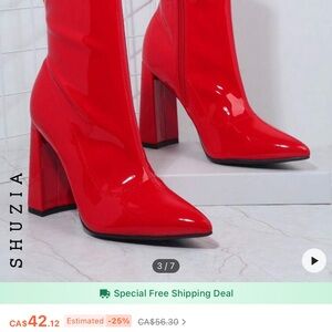 Red High Heel Boots